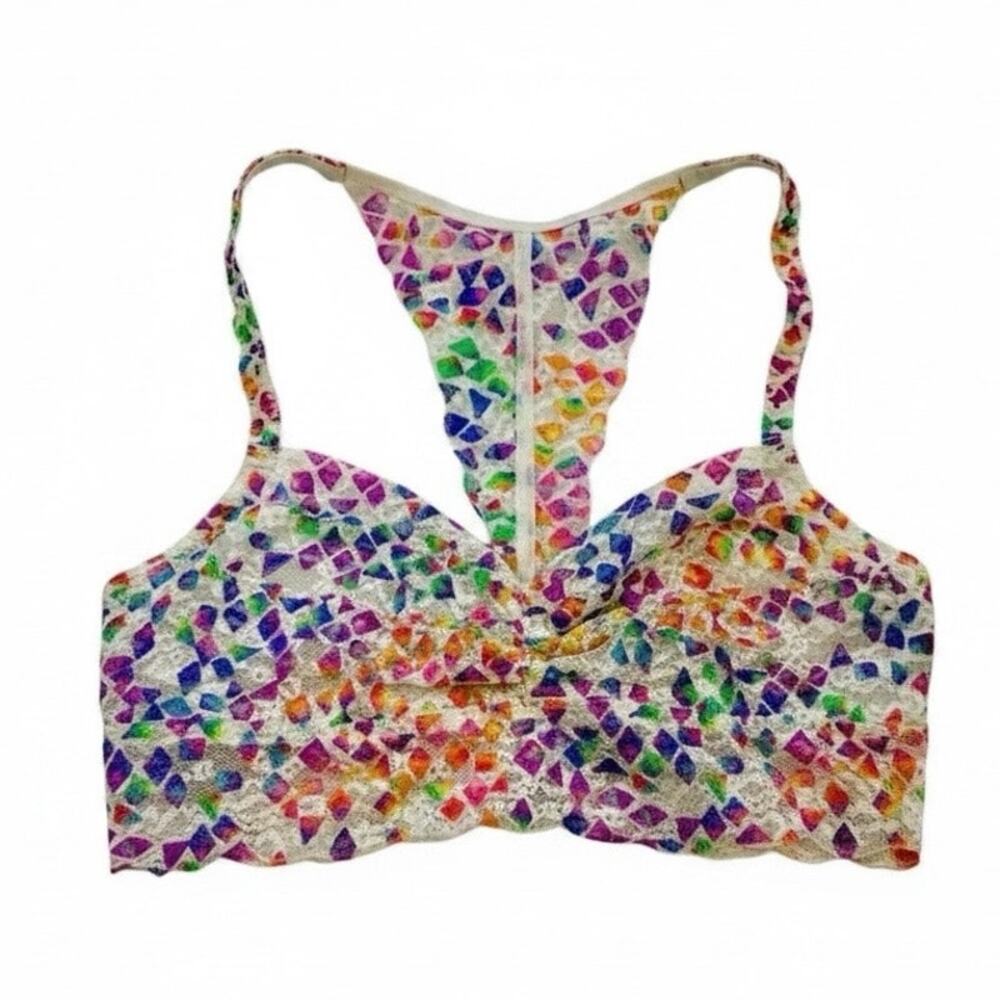Victoria’s Secret PINK Bralette Y2K Neon Sheer Lace Racerback Wireless Women’s M